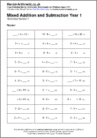 Free worksheets for year1