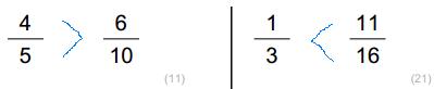 Comparing fractions worksheet - less than or greater than