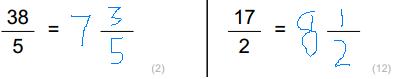 Simplify an improper fraction into a mixed fraction