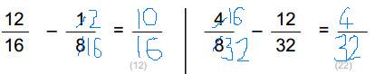 Subtracting fractions with different denominators